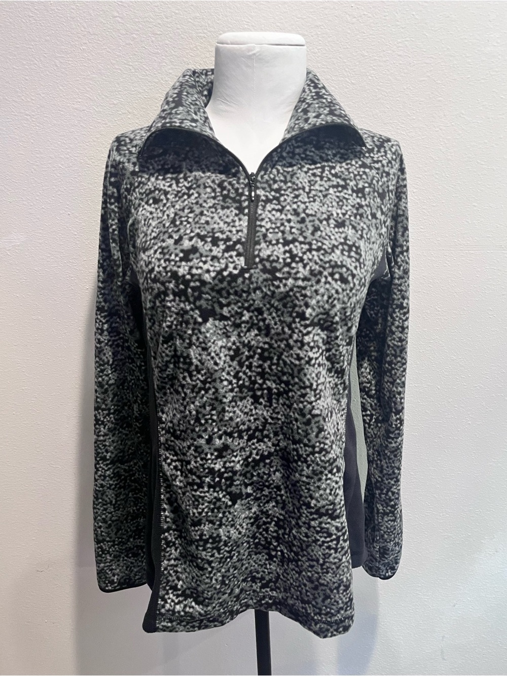 Columbia Leopard Print Half Zip Fleece Sweater